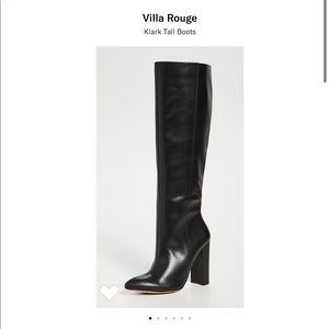 NWT Villa Rouge Leather Tall Black Boots